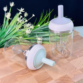 Банка с венчиком в подарочной упаковке, Lenardi, стекло, бамбук; арт.160-279