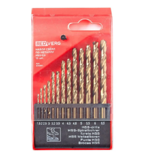 Набор сверл по металлу RedVerg 13 шт кобальтовые HSS-Co, 1,5-6,5 мм.(500561)