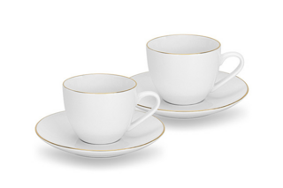3671 FISSMAN Набор из 2 чашек FLOREE 120 мл с блюдцами (фарфор)