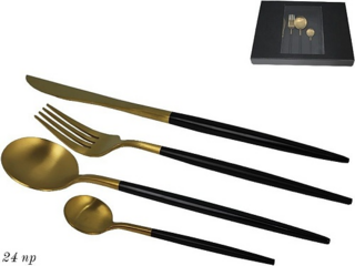 Набор столовых приборов Lenardi VIVID, 24 предмета, чёрный, в подарочной упаковке, арт. 197-005