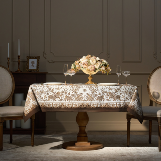 СКАТЕРТЬ " ROYAL GARDEN" 140Х180СМ ,БЕЛЫЙ ,100% ХЛОПОК ,ТВИЛ С ПРОПИТКОЙ