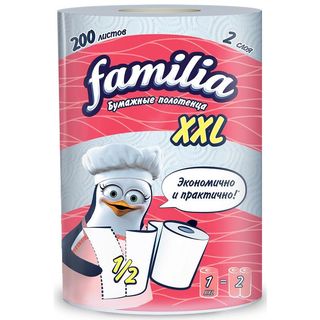 Полотенца бумажные Familia XXL 2-слойные, 1 рулон