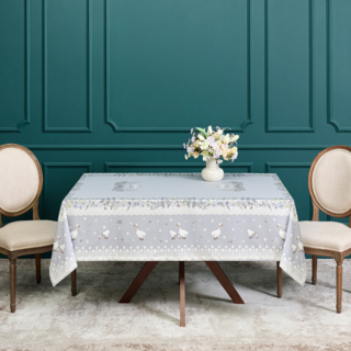 СКАТЕРТЬ "ГУСИ ЛЕГАРД" 160Х 220СМ ,СЕРЫЙ, 100% ХЛОПОК,ТВИЛЛ С ПРОПИТКОЙ