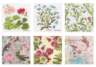 Салфетки бумажные Love2art ассорти "Весенние мотивы", 33 x 33 см, 6 шт.