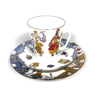 Трёхпредметный комплект Императорский фарфоровый завод, форма Майская, серия Балет, рисунок Шахерезада,