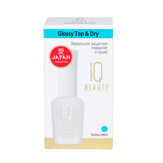 Защитное зеркальное покрытие ногтей и сушка IQ BEAUTY Glossy Top & Dry,  12.5 мл
