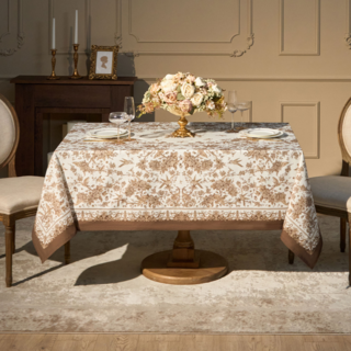 СКАТЕРТЬ "ROYAL GARDEN" 160Х220СМ ,БЕЛЫЙ, 100% ХЛОПОК,ТВИЛ ПРОПИТКА