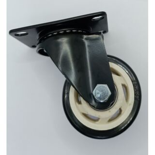 Колесо для тележек и мебели 75мм поворотное черная TPR резина SCR 92 BR