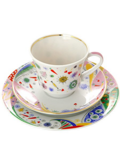 Комплект чайный из 3-х предметов форма Банкетная рисунок Конфетти, Императорский фарфоровый завод