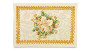 Набор салфеток подстановочных Mix&Match Home Золотые шары и свеча Цветок 35х45 см, 2 шт, гобелен, бежевый