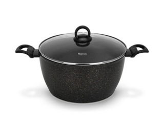 14330 FISSMAN Кастрюля MAGNA 28x14см / 7,35л со стеклянной крышкой (алюминий)