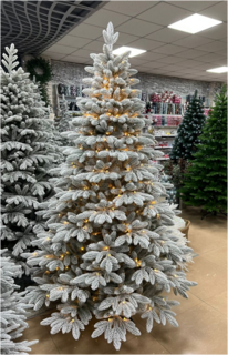 Ель заснеженная  с лампочками Калининградская, Max Christmas, высота 2,7 м