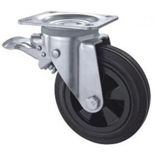 JLB 003"8 200 мм Колесо поворотное для мусорных баков с тормозом