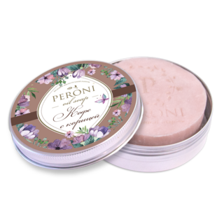 Медовое мыло ручной работы Peroni Кофе с корицей, 95 г, в жестяной упаковке