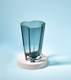 Ваза Krosno Клевер 22,5 см, стекло, синяя