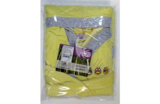 Халат женский махровый Smile с капюшоном персиковый, размер XS/S