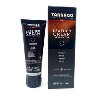 Крем для обуви-тюбик с губкой Tarrago для гладкой кожи (тёмно-коричневый)