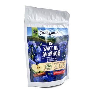 Кисель Сила Алтая льняной с яблоком и корицей, 150г