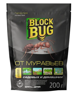 BLOCK BUG Гранулы от муравьев, 200 гр