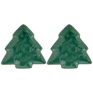 Набор тарелок-ёлка LEFARD CELEBRATION, 2 шт, 14 см, зеленый, арт.189-325