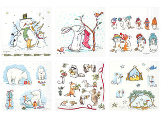 Салфетки бумажные Love2art ассорти "Зимние герои", 33 x 33 см, 6 шт.