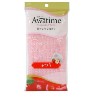 613722 "OHE" "Awatime" Мочалка для создания большого количества пены средней жесткости 100 см. (розовая), 1/180