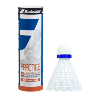 Воланы для бадминтона BABOLAT Practice, уп. 6 шт, нейлон, сред. скор., белый
