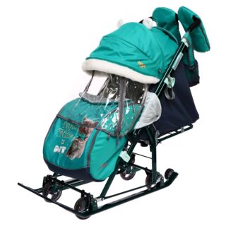 Санки Ника Детям 7-6 котенок изумрудный 1/2 НД7-6