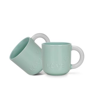 3739 FISSMAN Набор из 2-х кружек 400 мл GREEN (фарфор)