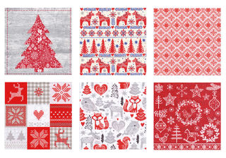 Салфетки бумажные Love2art ассорти "Скандинавские узоры", 33 x 33 см, 6 шт.