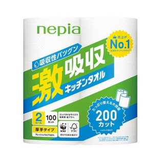 334196 "NEPIA" Кухонные бумажные полотенца 100 отрезков (2 рулона), 1/24