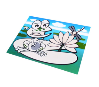 0670 FISSMAN Коврик многоразовый для рисования водой ЛЯГУШОНОК 29x21см (пластик)