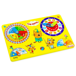 Бизиборд Календарь природы (серия ТРИ КОТА), развивающая игрушка для детей, арт. ЧС05