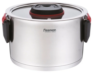 5230 FISSMAN Кастрюля PAULINE 22x12,5 см / 4,6л со стеклянной крышкой (нерж.сталь)