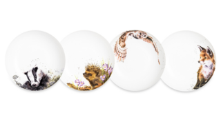 Набор тарелок для пасты Royal Worcester Забавная фауна Барсук, ёж, лиса, сова, 22 см, 4 шт.