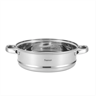 5126 FISSMAN Вставка-пароварка 28x8см с двумя боковыми ручками (нерж.сталь)