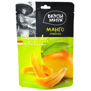 Манго Вкусы мира сушеное, 80г