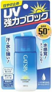 421248 "Mandom" "Gatsby" Солнцезащитный водостойкий лосьон для лица и тела с ароматом цитрусов SPF50+/PA++++ 30мл  1/36