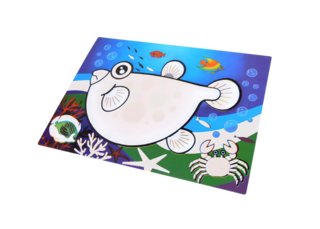 0668 FISSMAN Коврик многоразовый для рисования водой РЫБКА 29x21см (пластик)
