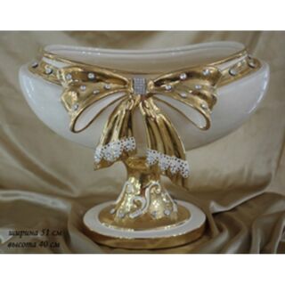 Фруктовница на ножке Lenardi 51 см в подарочной упаковке,  фарфор, арт. 30-127