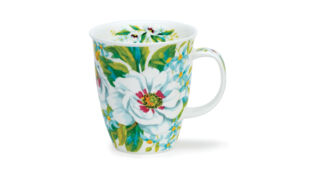 Кружка Dunoon Анемоны Невис 480 мл, фарфор костяной, голубая