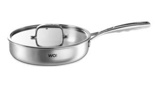 Сковорода со стеклянной крышкой WO HOME Verona 26х6 см, сталь нержавеющая, п/к