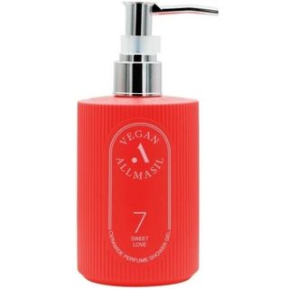 061795 "ALLMASIL" Питательный парфюмированный гель для душа с церамидами Sweet Love с тонким пудровым ароматом ириса 300 мл 1/40