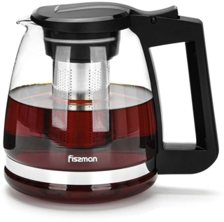 6463 FISSMAN Чайник заварочный 1600мл со стальным фильтром (жаропрочное стекло)