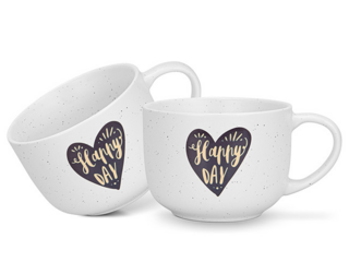 3733 FISSMAN Набор из 2-х кружек 580 мл HAPPY DAY WITH HEART (фарфор)