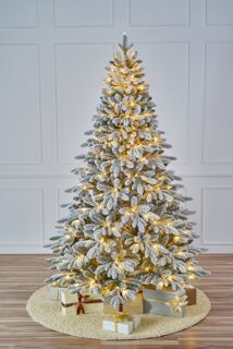 Ель искусственная Max Christmas заснеженная с лампочками Ленинградская,  2,4 м