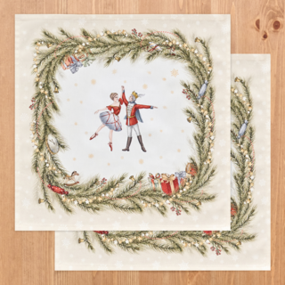 НАБОР САЛФЕТОК ИЗ 2-Х ШТ "ЩЕЛКУНЧИК",40Х40СМ ,100% ХЛОПОК