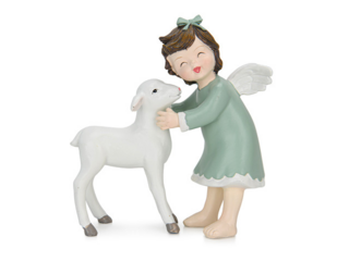 0211 FISSMAN Набор статуэток  "Ангел с ягненком"  (полирезин)