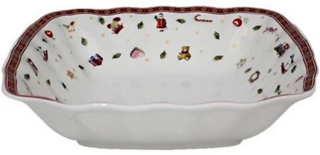 Квадратный салатник 14,5см. НОВОГОДНИЙ в под.уп., Фарфор, арт 105-618