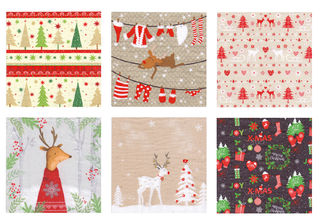 Салфетки бумажные Love2art ассорти "Праздничный олень", 33 x 33 см, 6 шт.